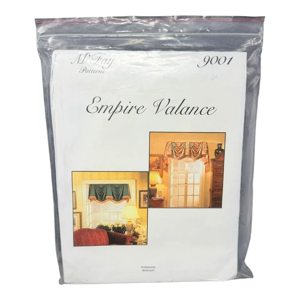 Vintage M'Fay Empire Valance Pattern 9001 Uncut Drapery Sewing Pattern 1990s